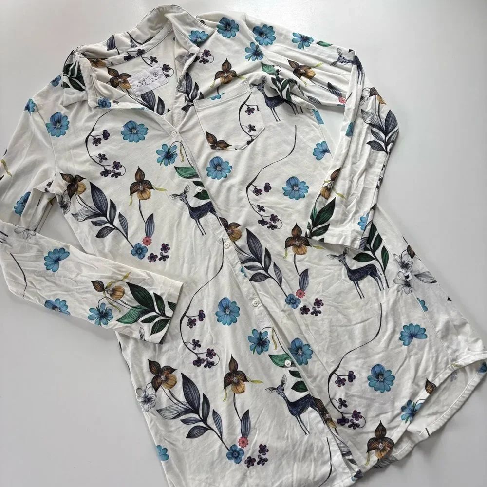 The Cats Pyjamas Deerly Pima Nightgown Small